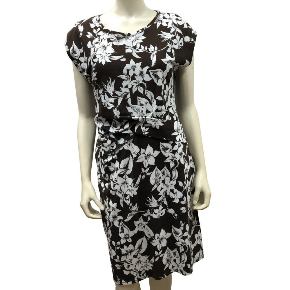 LIZ CLAIRBORNE CAP SLEEVE FLORAL PRINT CASUAL DRESS SIZE MD NEW WITHOUT TAG